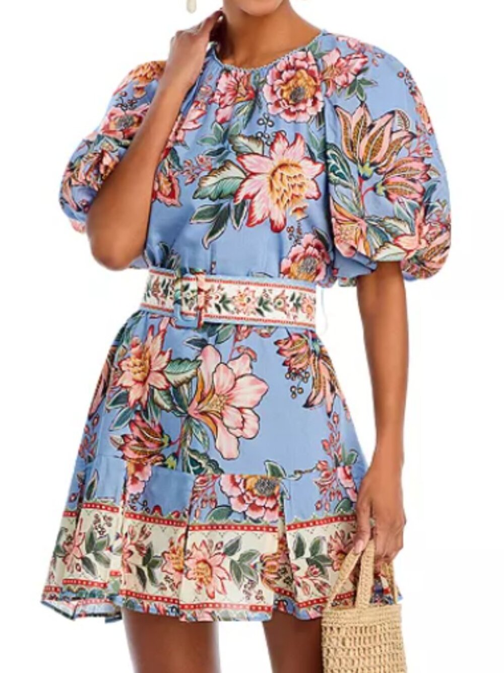 FARM Rio | adorable floral mini dress with belt-size XS